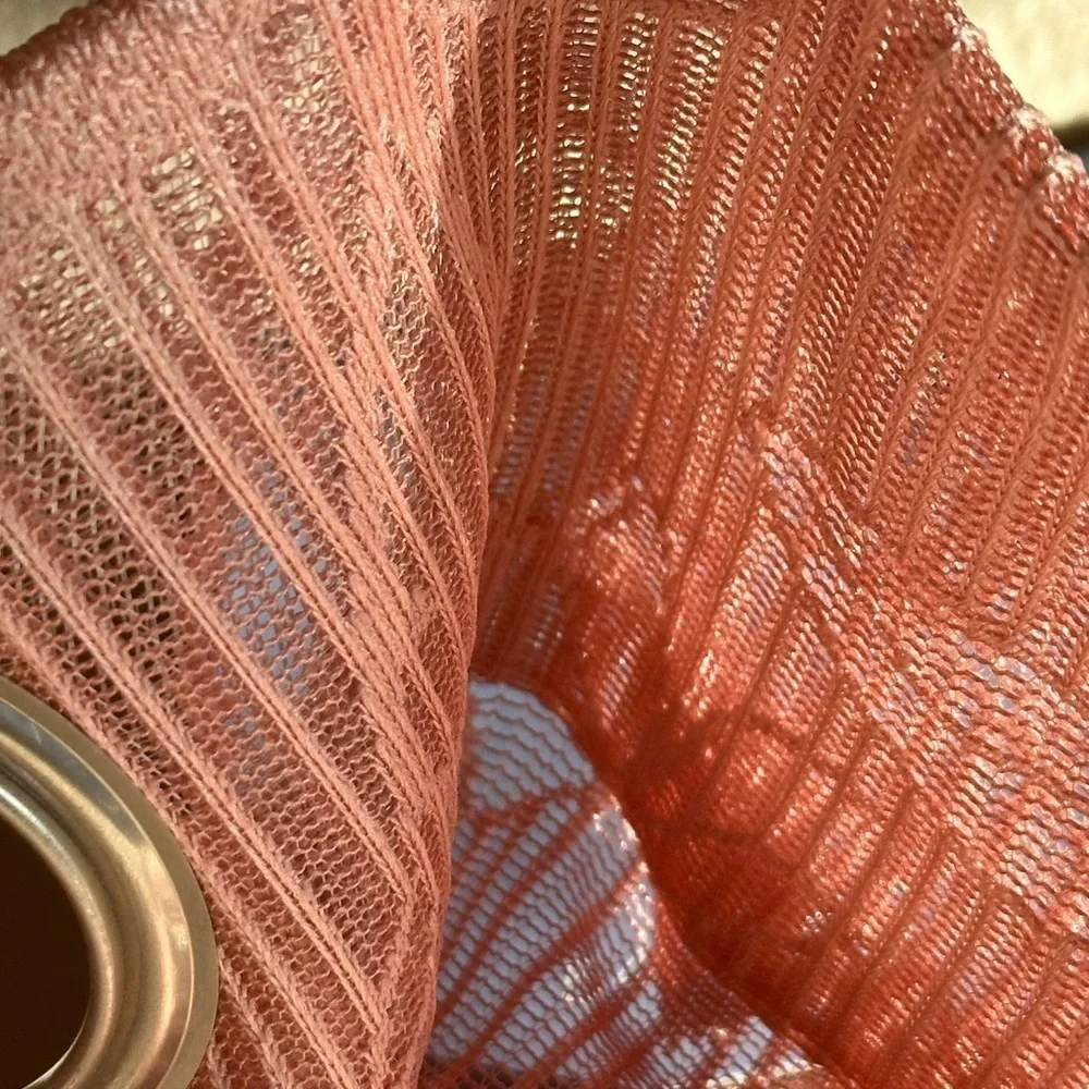 Pink Sheer Curtains Set of 2 panel 8 Grommets 54”x84”